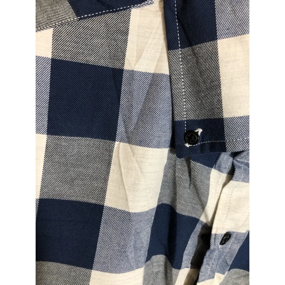 Banana Republic Shirt MT Blue Check Luxe Flannel Slim Fit New w Tags